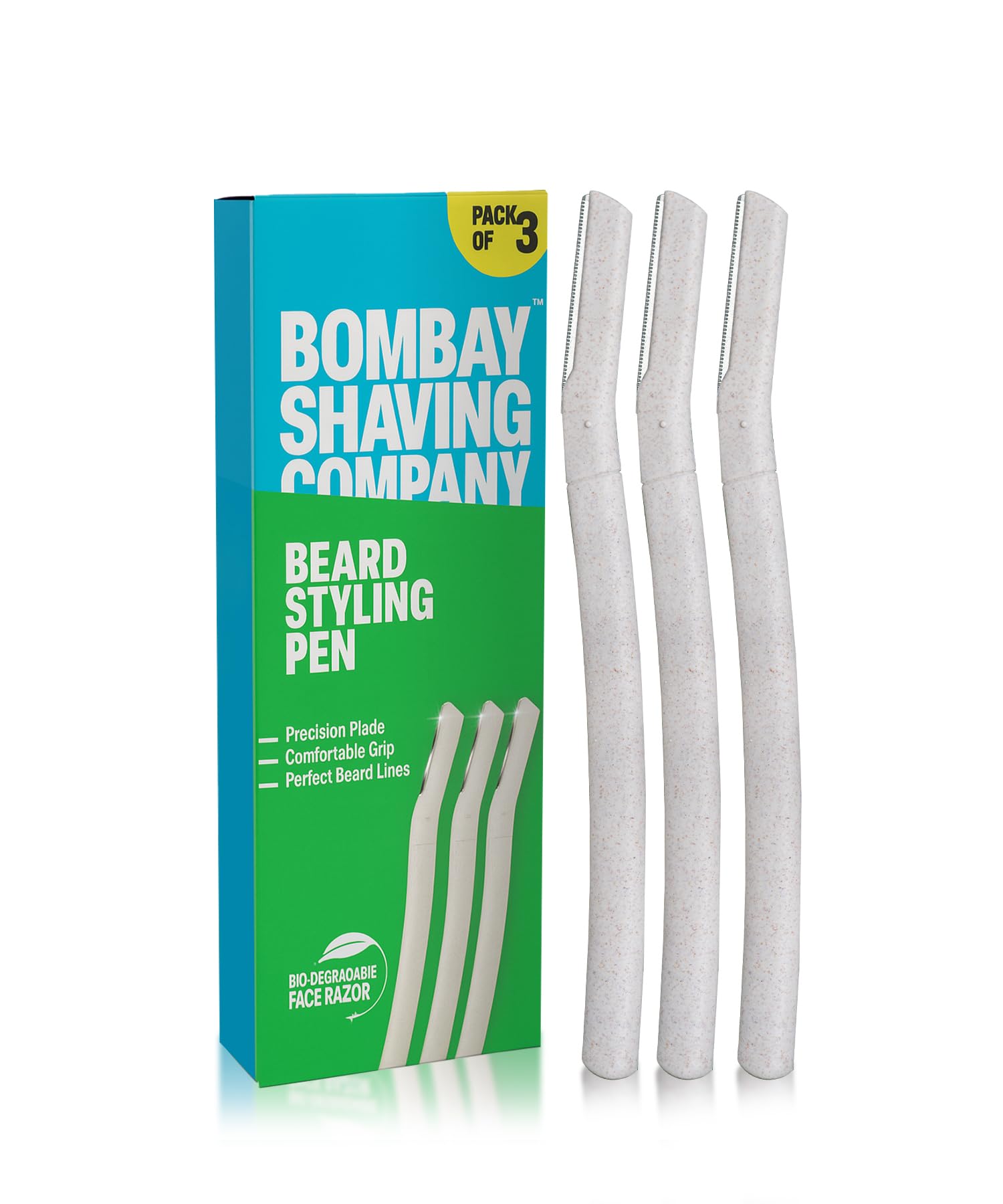 Bombay Shaving Company Мужской стилер-карандаш для бороды и бритва | Многоразовая бритва | Бритва для бритья для мужчин | Набор из 3 шт.