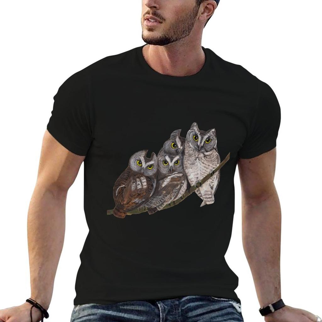 Baby Screech Owls Tshirt Retro Style Print Casual Top