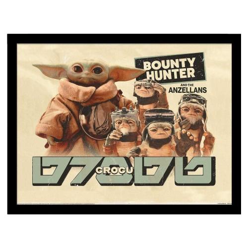 Star Wars: The Mandalorian Bounty Hunter Grogu Framed Poster