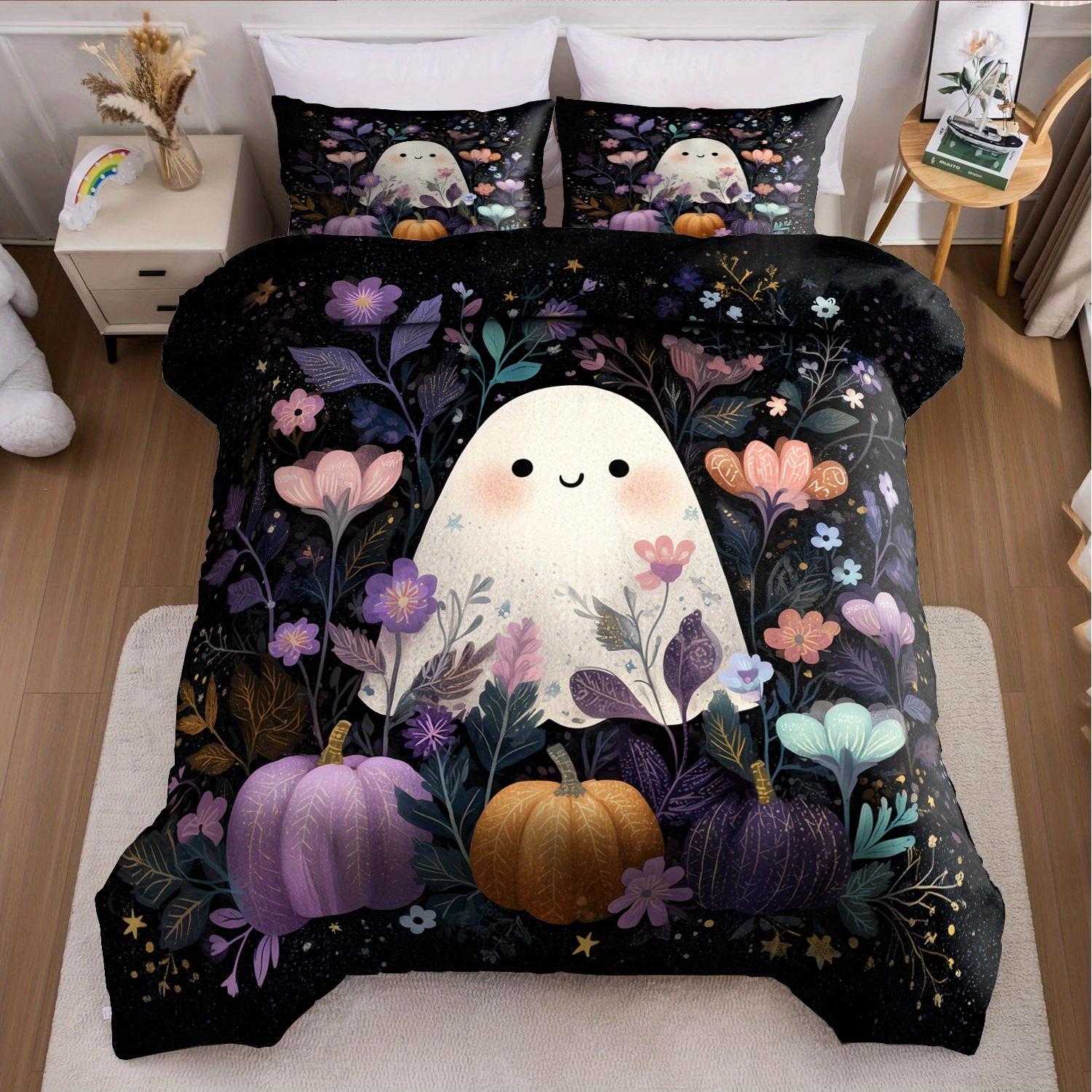 

3pcs Halloween Duvet Cover Set without Insert - Soft, Machine Washable Polyester with Zipper Closure EU Twin(135x200cm)