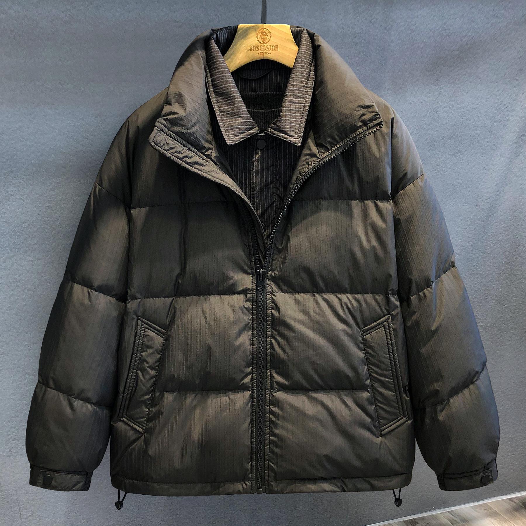 

90 Lapel Fluffy Fake Two-piece Duck Down Jacket Winter Warm Down Jacket for Men Thickened M