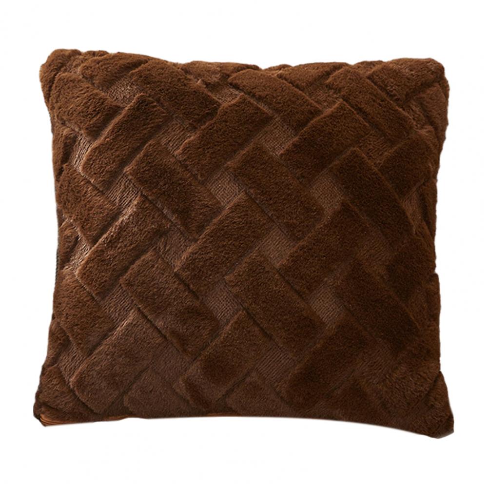 Pillowcase for Sofa Plush Fuzzy Cushion Cover with Hidden Zipper Soft Throw Pillowcase for Room Bedroom Home Office Decor Plain