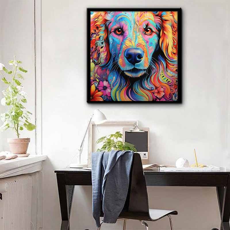New Arrival 5D DIY Full Circle Diamond Painting "Colorful Puppy" Embroidery Cross Stitch Home Decor Gift