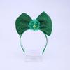 Festival Bowknot Headband with Shamrock Embellishments Hair Decoration for Patrick's Day and Other Festival Event