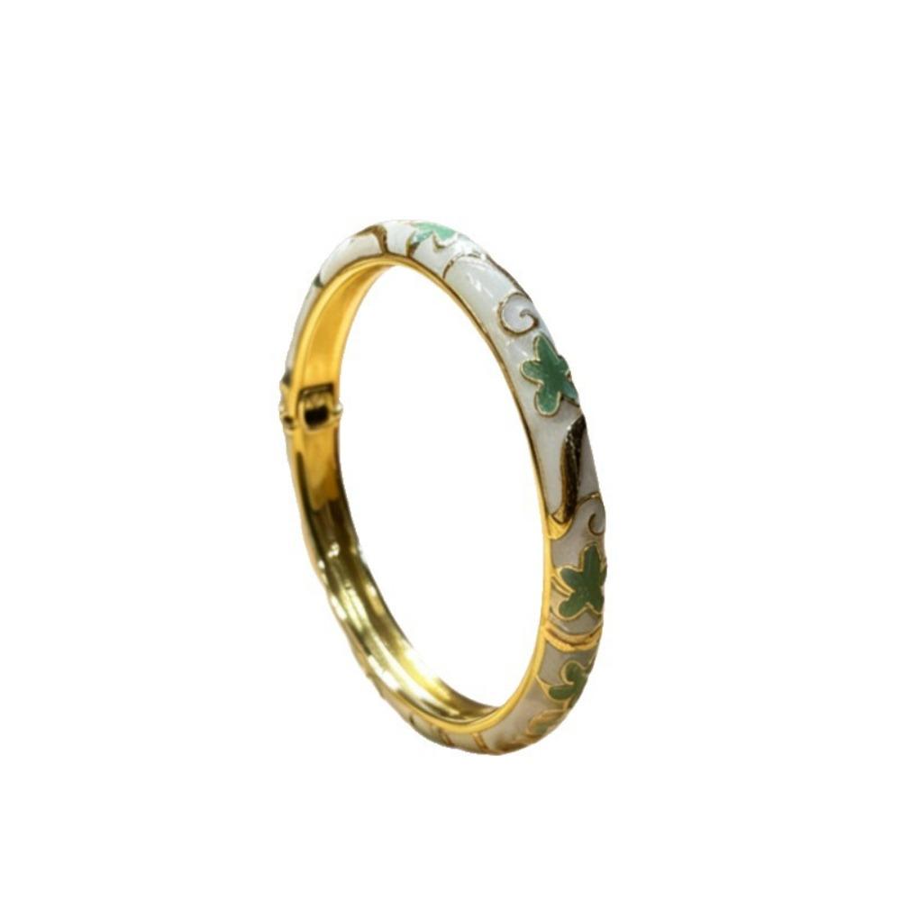 Emaille Blumen Vintage Cloisonné Armreif Bunt Damen Armband Chinesischer Blumenarmreif Mädchen