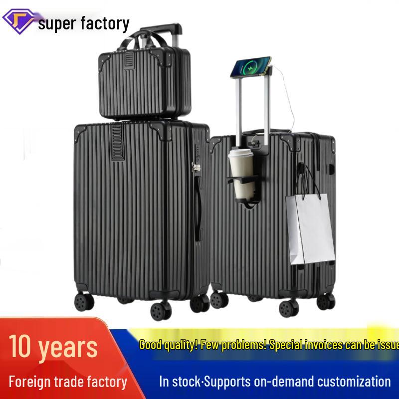 Fashionable 20-Inch Multifunctional Cabin Trolley Case for Men and Women - Parent-Child Travel Suitcase