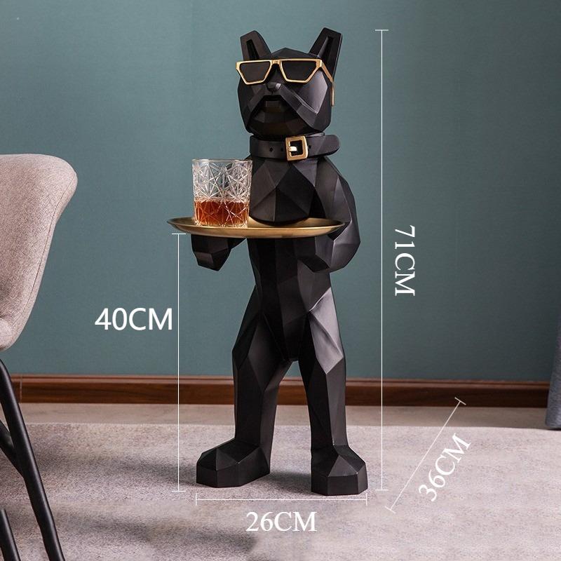 Creative Dog Figurines Luxury Modern Funny Figurines with Storage Tray Art Aesthetic Interior Ornaments Home Room Decoration