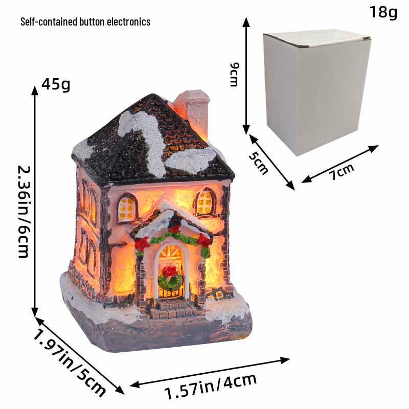 Port of Love Christmas Resin Cottage Luminous Table Ornaments