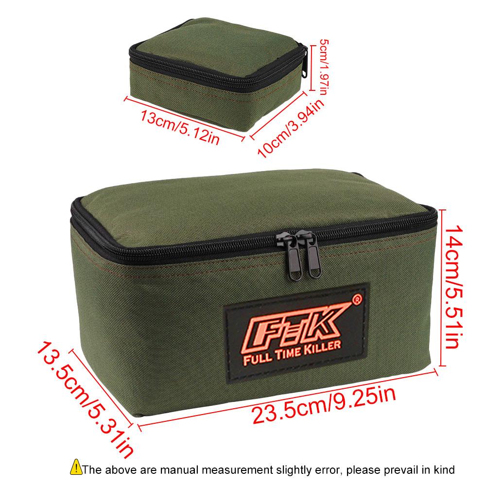 FTK Fishing Tackle Bag with 4 Small Pouches Fishing Reel Lure Storage Bag Pouch Fishing Tackle Organizer Bag