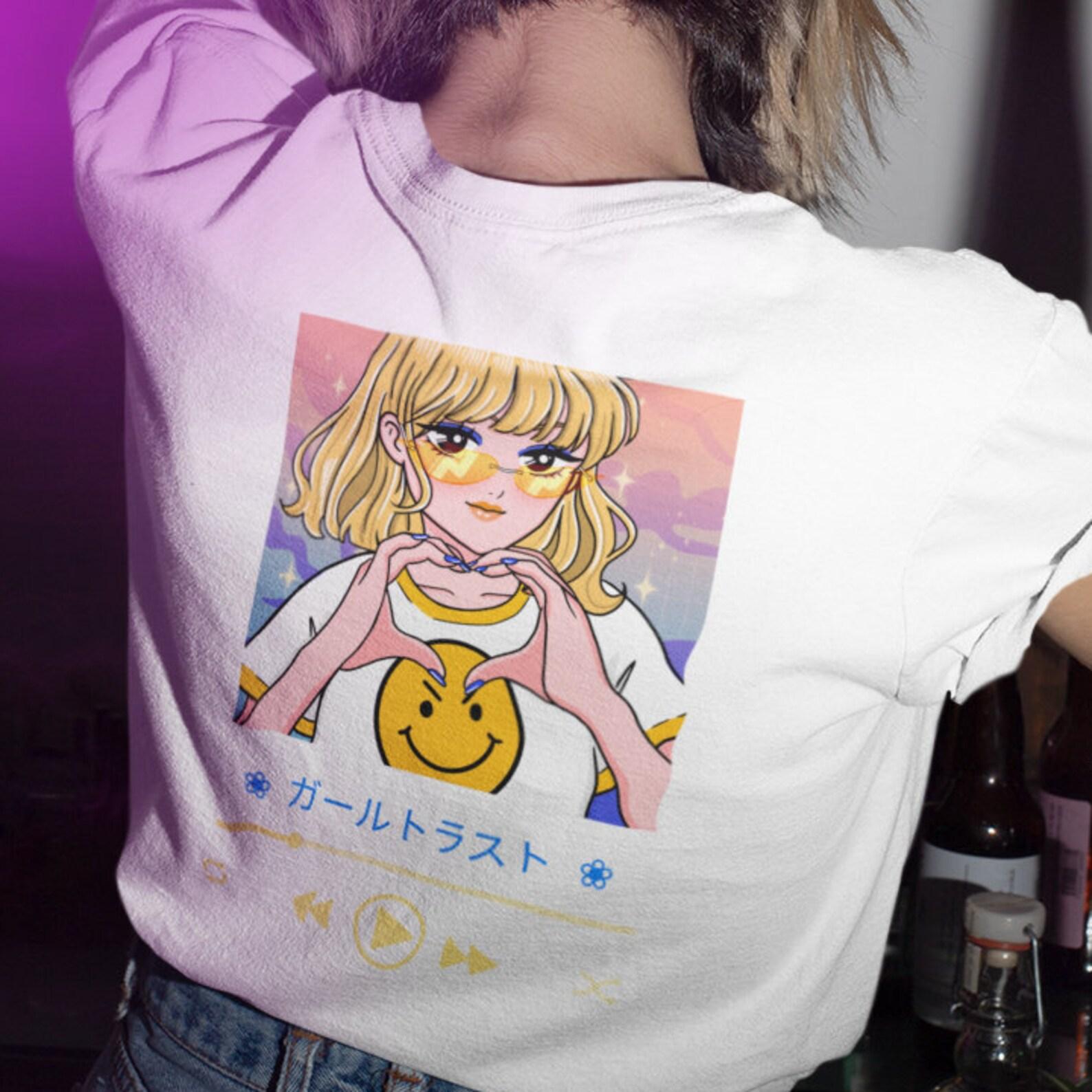 Japan Anime Manga Girl T shirt / Manga Illustration / Dragon / Japanese Comics / Kawaii / 4 L