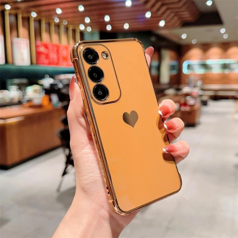 Anti fall Side Love Electroplating Soft Shell Suitable for Samsung S25 UltraS24S23 Mobile Phone Case Small and Fresh A56A15