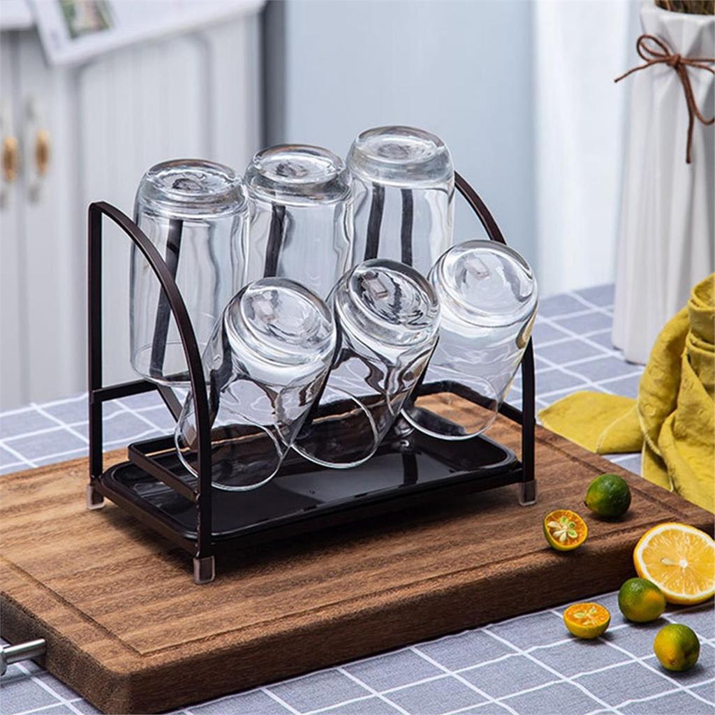 2026 New Modern Cup Drying Rack Stand with Drain Tray for Mugs Home Kitchen Bottles