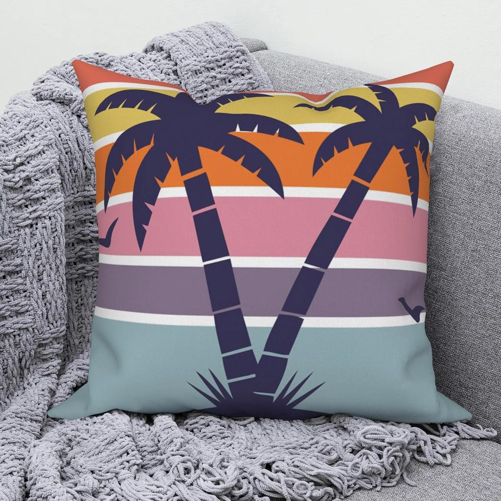 Modern Sofa Square Pillowcase Home Decor Hawaiian Scenery Throw   Cushion Cover