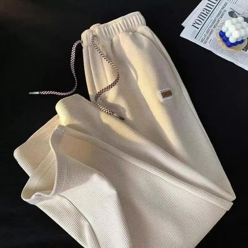 

Ice silk straight pants men s summer thin trendy brand high-end wide-leg pants design loose casual trousers 3XL абрикосовый