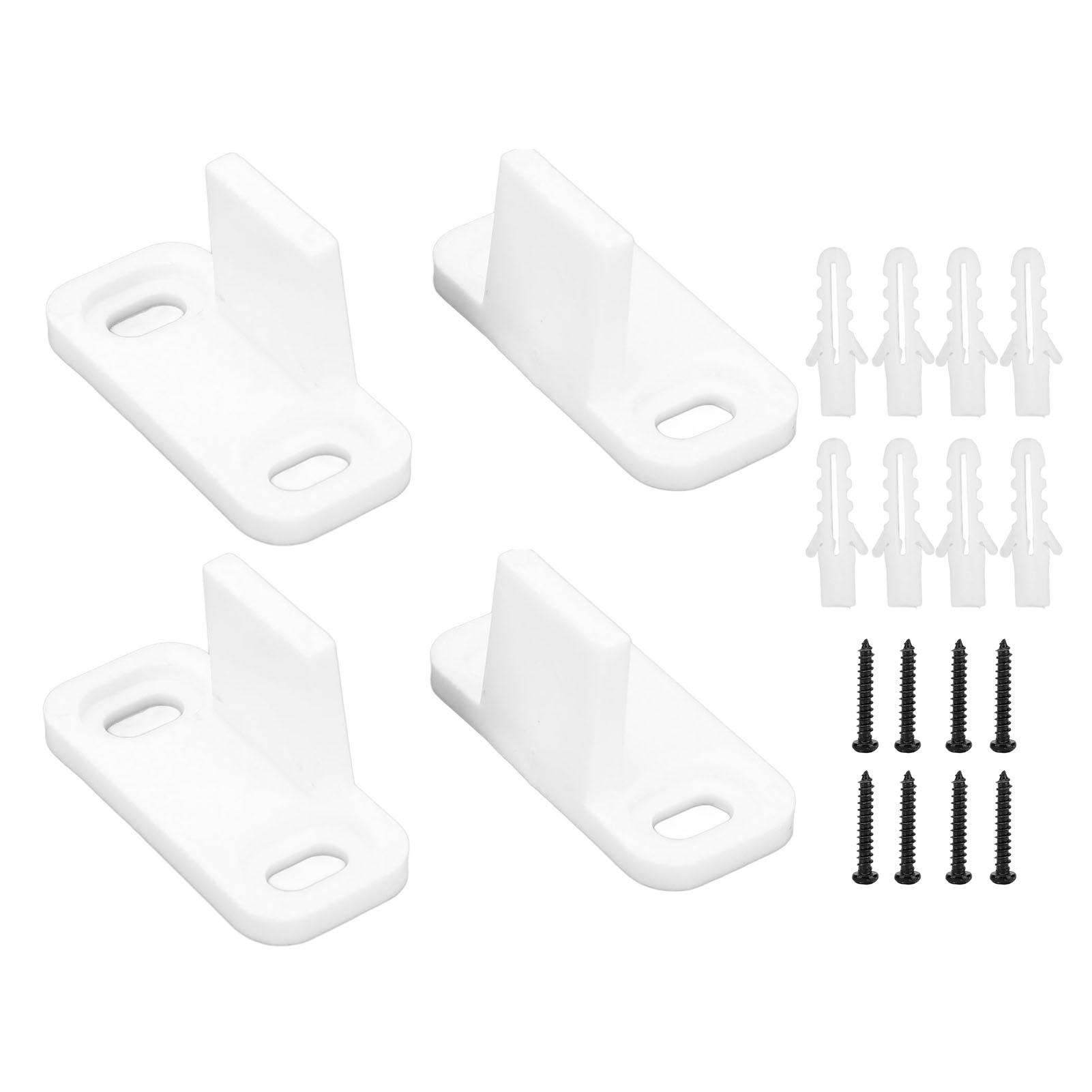 Konnwei White 2Set Barn Door Stopper Carbon Steel Plastic Hardware Accessories Fit For Dormitory Hotel Cabinet