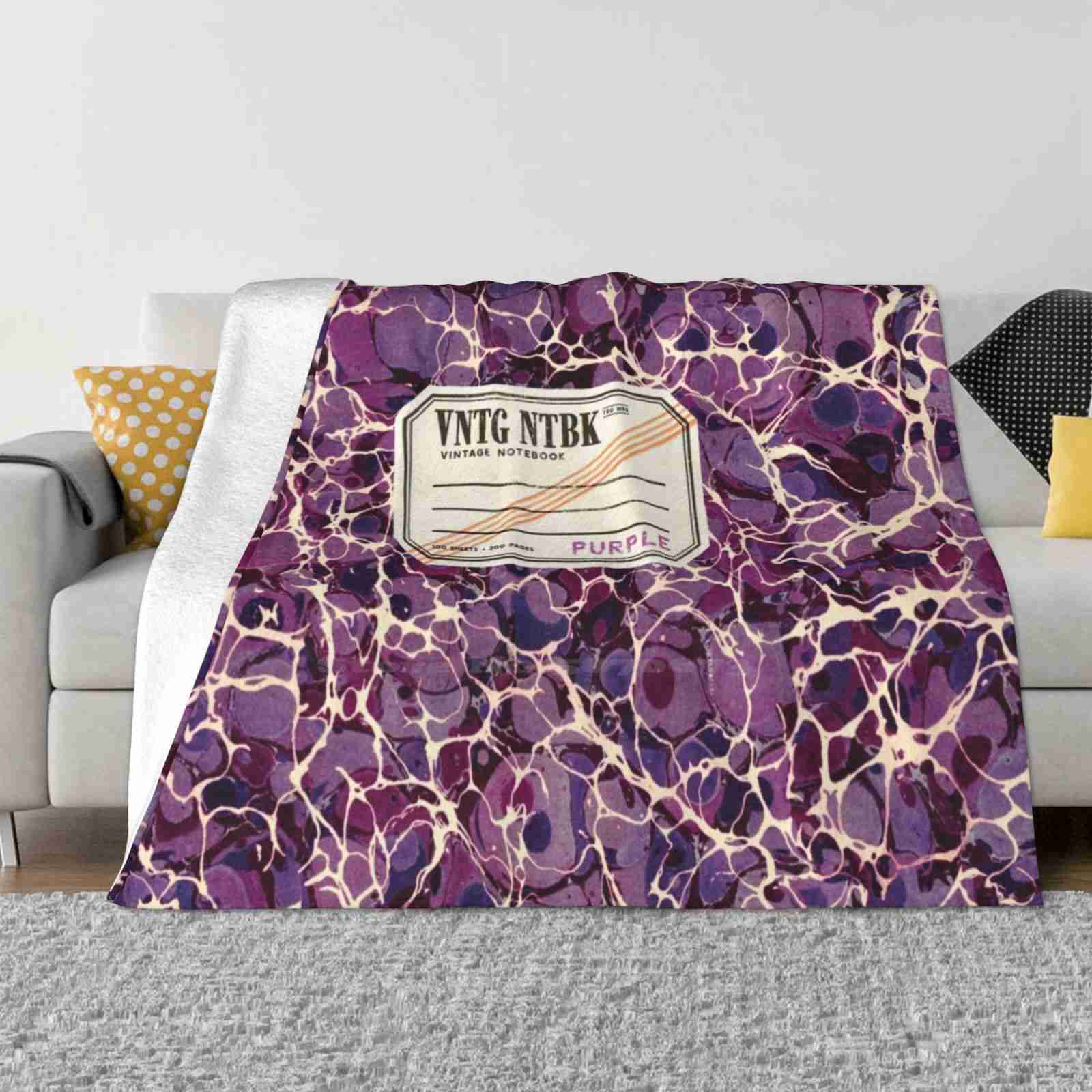 Vintage Notebook Purple Vntg Ntbk Soft Warm Blanket Sofa/Bed/Travel Love Gifts Composition Vintage Vntg Retro Rustic Marbled 30x40in