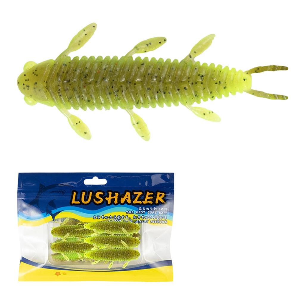 Fishing , Soft Plastic Grub,10 pcs Soft , Wacky for Bass Fishing for Texas Carolina Weightless Finesse Rig Kit Gear