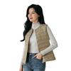 Gilet Imbottito Leggero da Donna con Scollo Rotondo & Scollo a V Vestibilità Aderente Senza Maniche