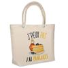 Beach Bag - PLANETEE - 'I Can't' Pancakes - Printed Cotton France - Beige - Large Capacity