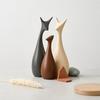 Home Decor Lucky Deer Family Matte Finish Ceramic Figures - (Set of 3, Matte Brown)
