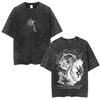 Sommer-Heißverkauf Gewaschenes Vintage Anime Die Sieben Todsünden T-Shirt Unisex Mode-T-Shirt Y2k Gothic Baumwolle Übergroßes T-Shirt