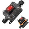 Waterproof Inline Rocker Switch Heavy Duty 20A 12V 220V Outdoor Feed Through Cord Switch for Garden Patio Light Boat Marine Tool