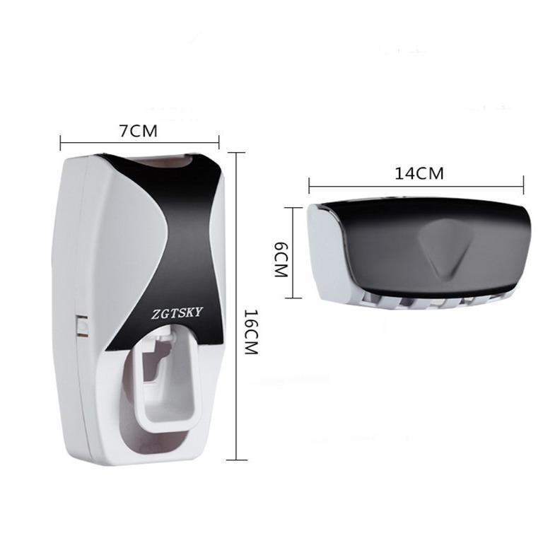 No-Drill Automatic Toothpaste Dispenser Toothbrush Electric Toothbrush Holder Squeezer Wall-Mounted Adhesive Bathroom Kitchen Organizer