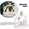 Stable Nativity Scene Statue Christmas Nativity Figurines Holy Family Collectables Decors,Table Ornament for Indoor