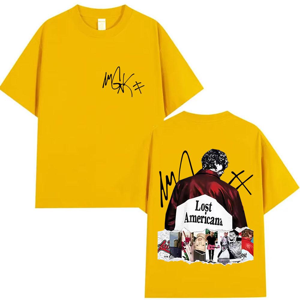 Rapper MGK Lost Americana Tour Album Merch T Shirts Unisex Women Hip Hop Pop Music YK Tshirts Summer ONeck Short Sleeve T Shirt