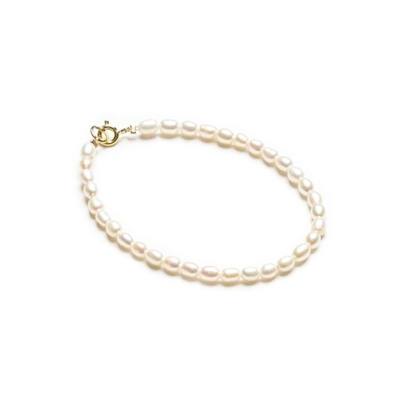 BONBEAU Breeze pear simple layered bracelet layered rice grain freshwater pearl bracelet 4mm 5mm