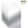 BBTO 10 Pieces Self Adhesive Acrylic Mirror Tiles 6 x 9 Inch Flexible Rectangular Mirror Sheets Wall Stickers for Home Living Room Wall Decor