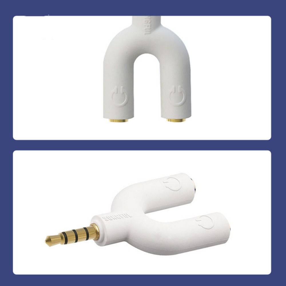 U-shaped Earphone Splitter Cable 3.5mm Plug U Type Adapter Headset Splitter  MP4 Player