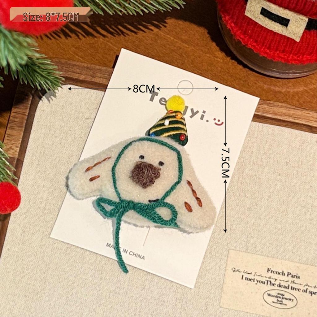 Christmas Plush Doll Hair Clip - Cute, Versatile, Decorative Side Clip for Girls