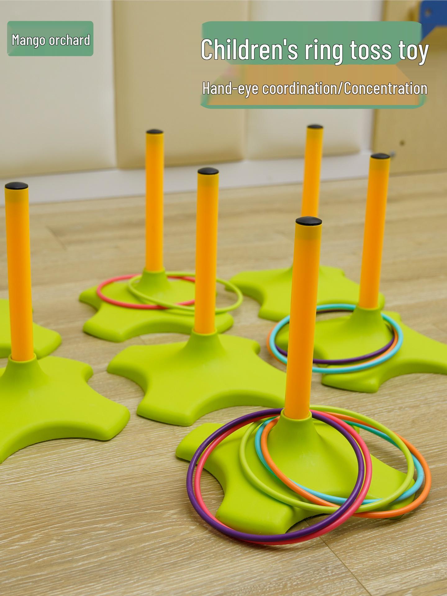 

Дитячий сенсорний кидок кільця - Іграшка для тренувань на свіжому повітрі та концентрації для дитячого садка Solid Thin Rings 17cm 10 pcs