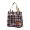 Korean Canvas Plaid Bento Handbag - Women's Retro Tote