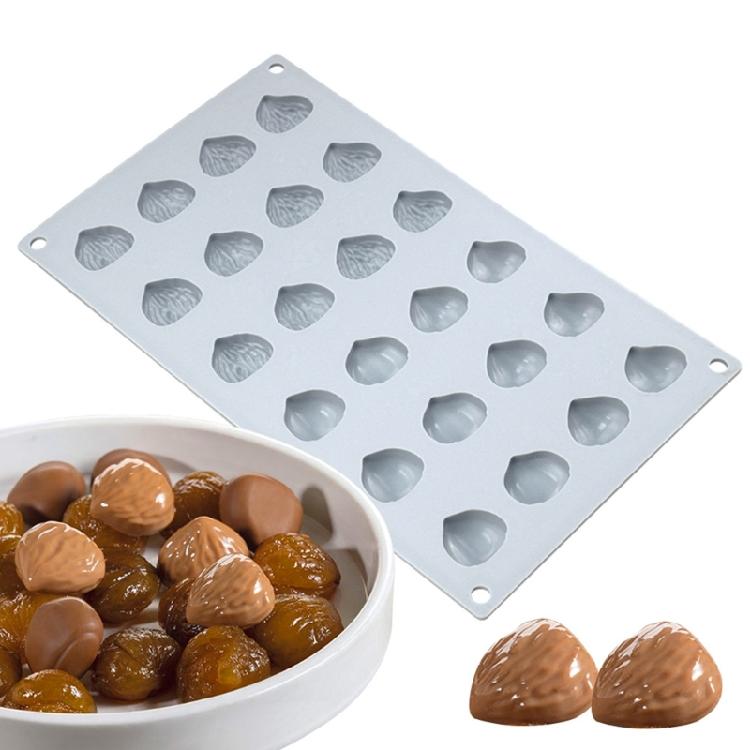 Molde de Silicona de Castaña Herramienta para Hornear para Hacer Chocolate Fondant Cupcake
