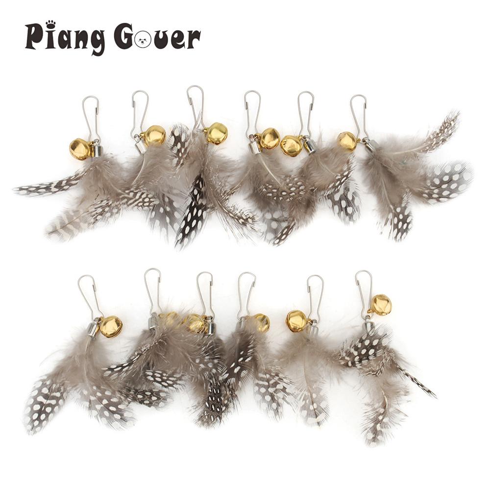 12pcs Short Feather Accessories Replacement Head For Cat Teaser Stick Kitten Toy Bell Feather Pet Products
