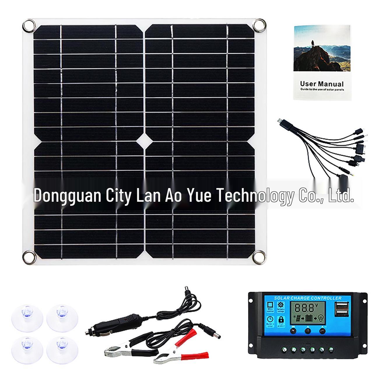 18V 12W Flexible Solar Panel Kit with 10A-100A Controller for RV & Outdoor Batteries