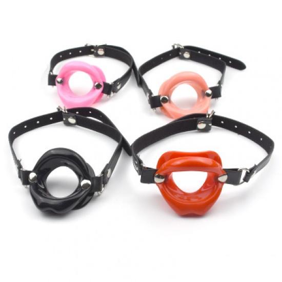 Cheap price rubber oral open lips shaped mouth gag for women bdsm SM bondage sexy mouth gags sex