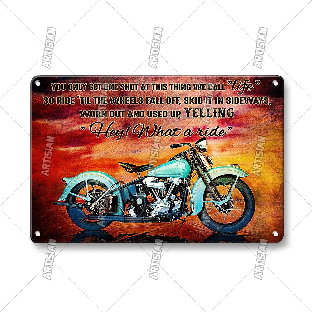 ARTISIAN Rusty Motorcycle Garage Wall Metal Tin Sign Vintage Decorative Plate Man Cave Metal Plaque Club Studio Industrial Decor