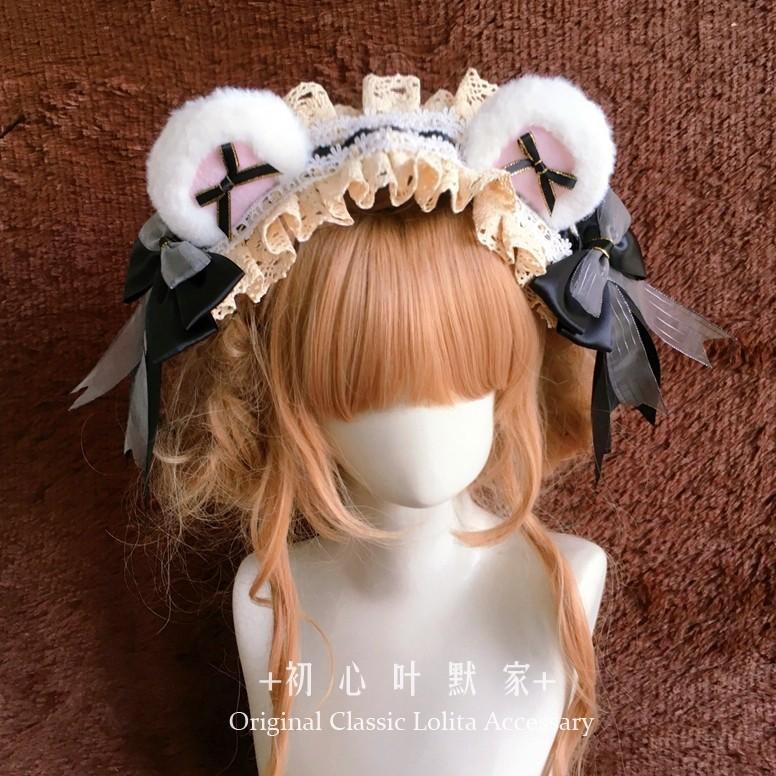 Lolita Bear Ear Headband KC Headband Cat Ear Multi-layer Lace Hair Accessories for Women