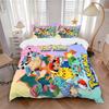 Custom Name Pokemon Bedding 3 Piece Set HD Print Duvet Cover Pillowcases for Teens Adult Home Bedroom Decoration Christmas Gift durable