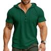 Men’s Short Sleeve Hooded Henley Shirt
