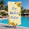 Mediterranes Retro Zitrone Mikrofaser Strandtuch Übergröße Extra Groß Sandfreier Pooltuch Schnelltrocknend Super Saugfähig Schwimm