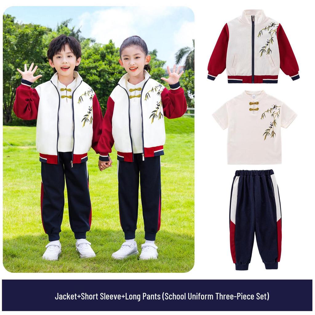 Children's Spring & Autumn Sports Uniform Set: Baseball-Style Performance Costume for Primary School & Kindergarten.