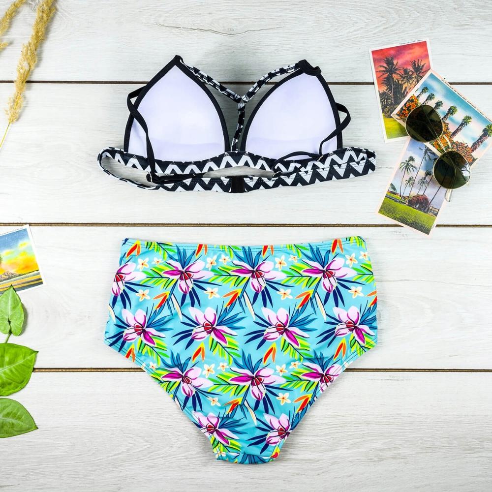 Zweiteiliges Push-up-Bikini-Set, High Waist, Badeanzug, Pool, Strand. Zweiteiliges Push-up-Bikini-Set, High Waist, Badeanzug, Pool, Strand.