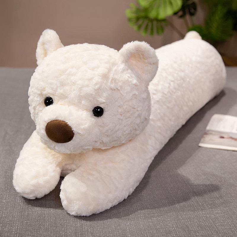

Cute Bear Long Bolster Pillow for Girls - Leg-Clamping, Side Sleeping, Headboard Cushion 100 cm / 1.25 kg белый
