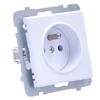 Single socket with grounding, white SONATA