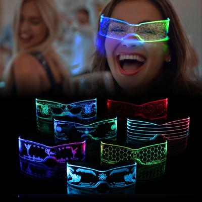 Kablosuz Işıklı LED Gözlükler Cadılar Bayramı Noel Doğum Günü Neon Parti Gece Kulüpleri LED Işıklı Gözlükler Karanlıkta Parlar
