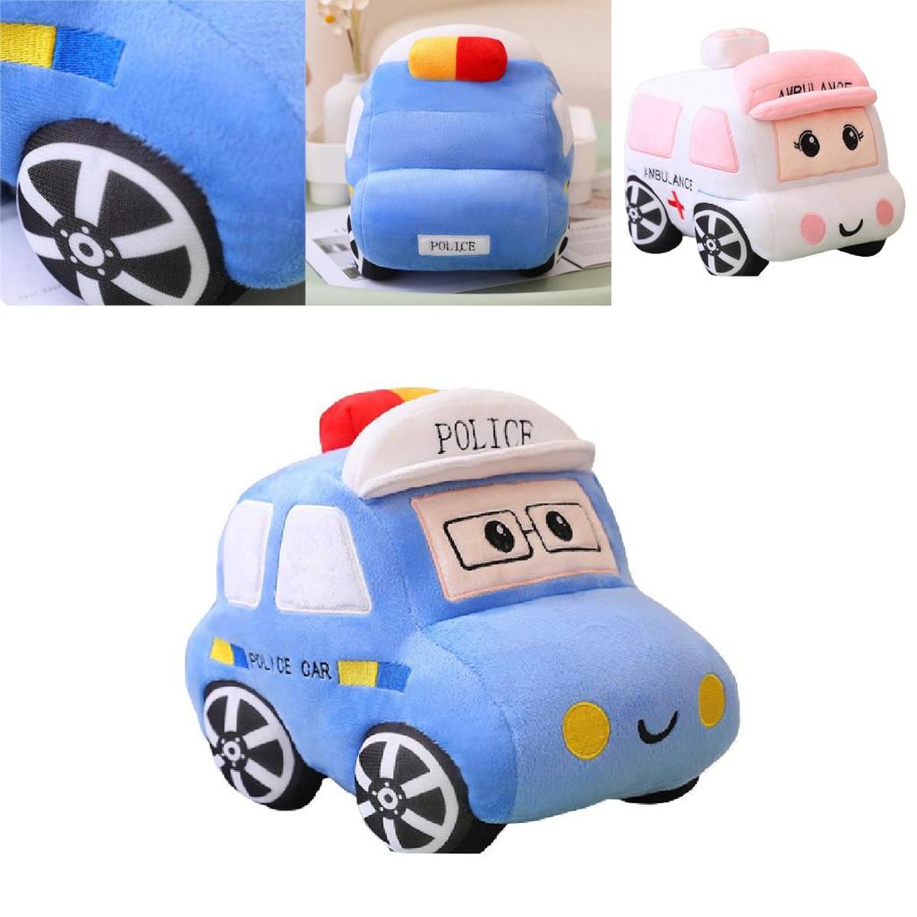 Ultra-plush Short Fur Cartoon Car Pillow- Available In 3 Vibrant Colors